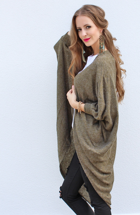 Oversized Cardigan Army – shoparchief, foto 3