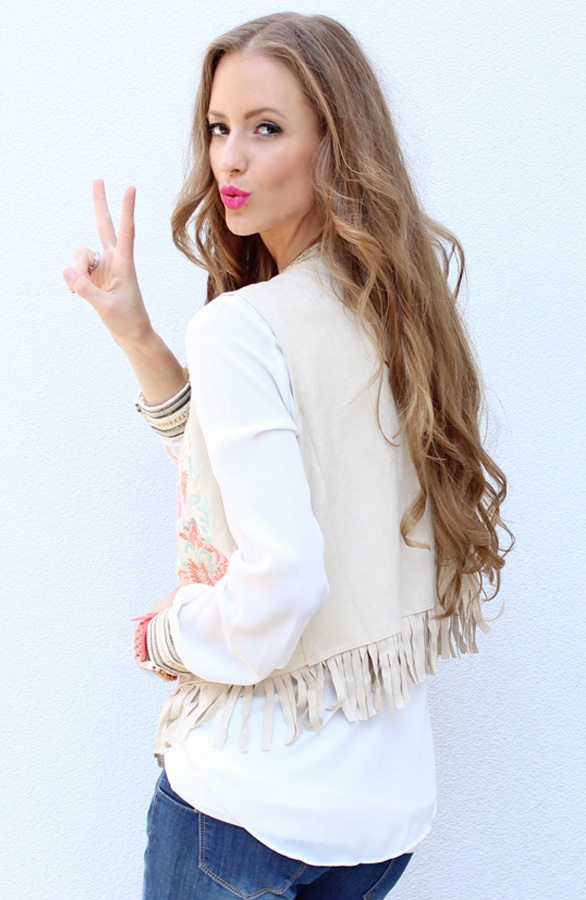 Ibiza Suede Flower Gilet – shoparchief, foto 3