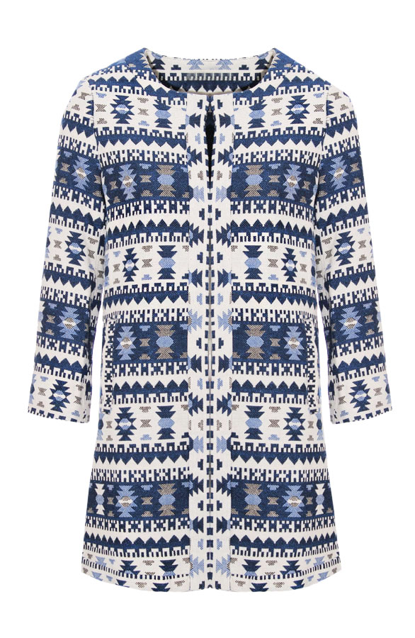 Aztec Cotton Jacket Blue – shoparchief