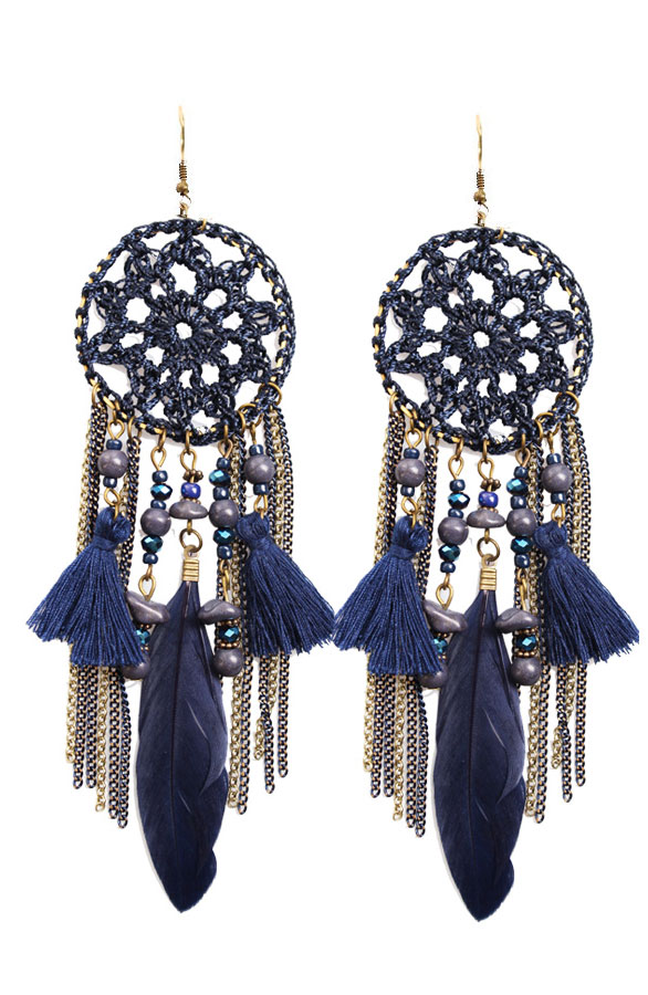 Dreamcatcher Oorbellen Blue – shoparchief