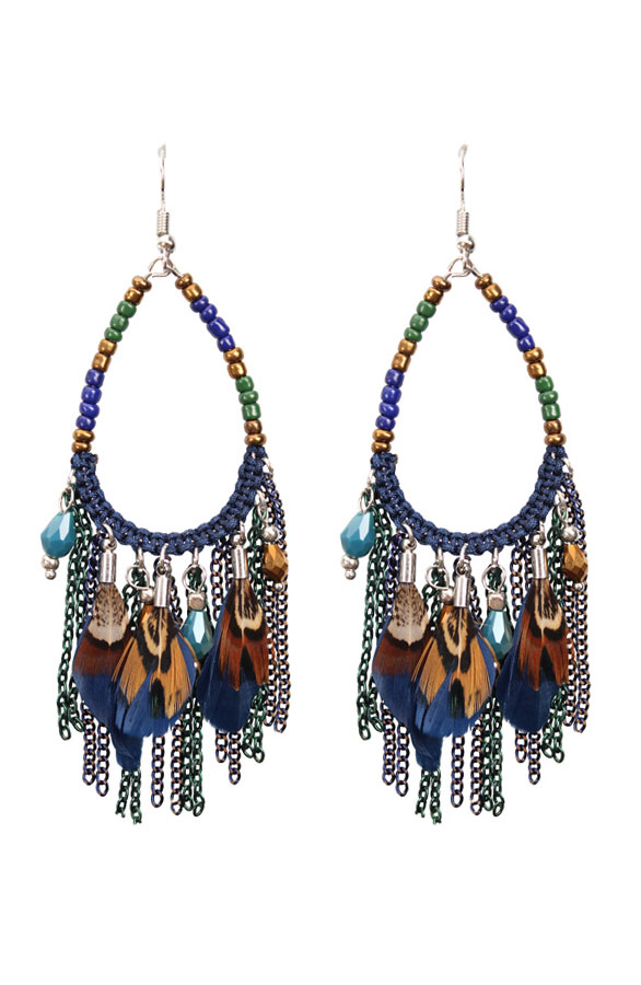 Feather Oorbel Navy – shoparchief