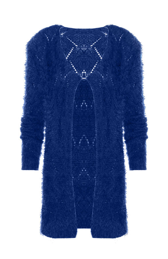 Fluffy Cardigan Kobalt – shoparchief