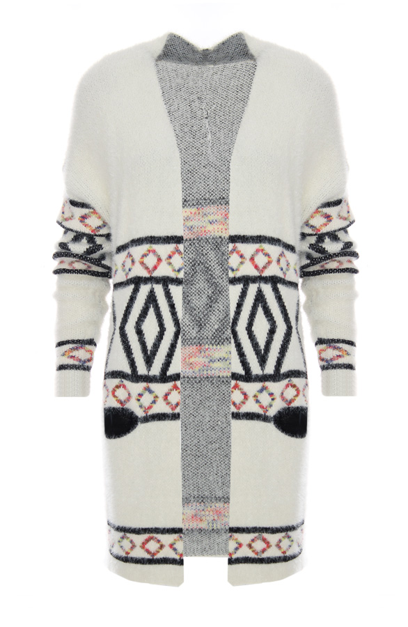 Luxury Aztec Cardigan Cream – shoparchief