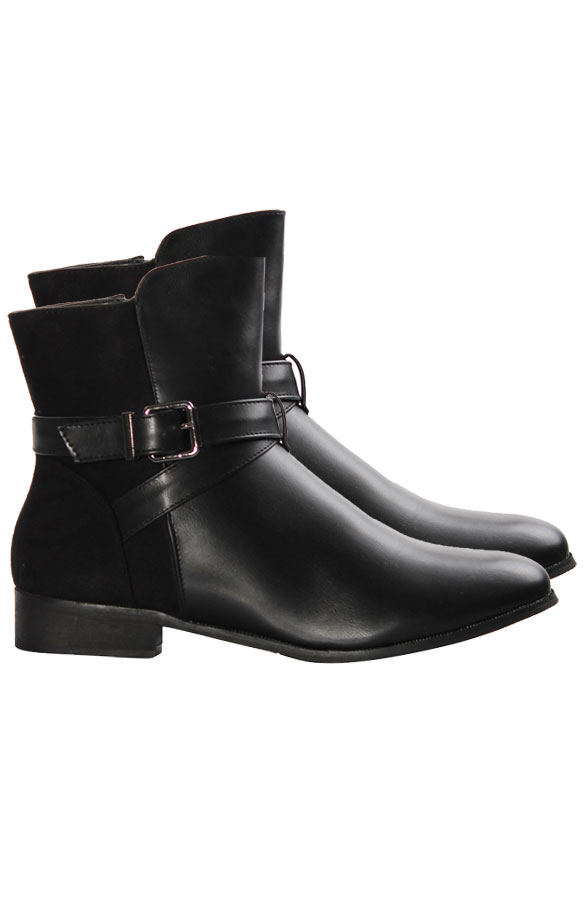 Suede Booties Buckle – shoparchief