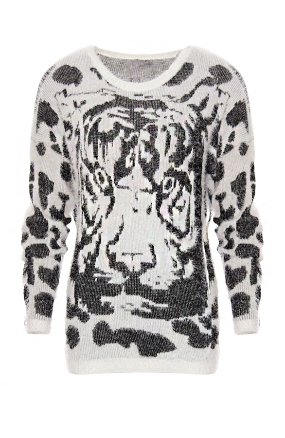 Tiger Sweater White – shoparchief