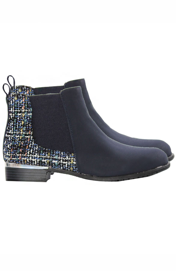 Tweed Booties Blue – shoparchief
