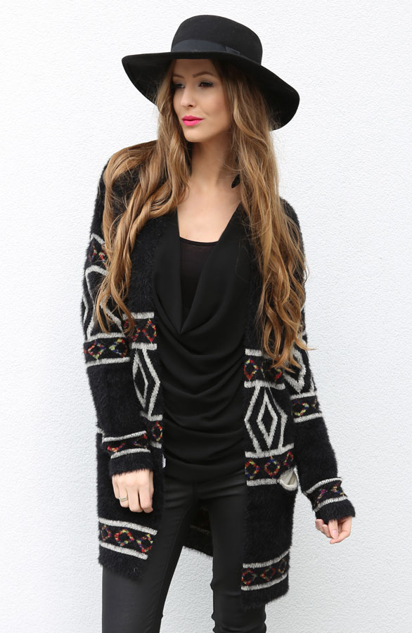 Luxury Aztec Cardigan Black – shoparchief, foto 6