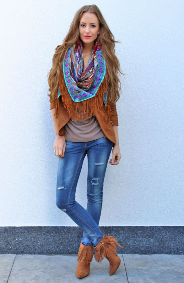 Boho Fringes Sjaal Ocean – shoparchief, foto 3
