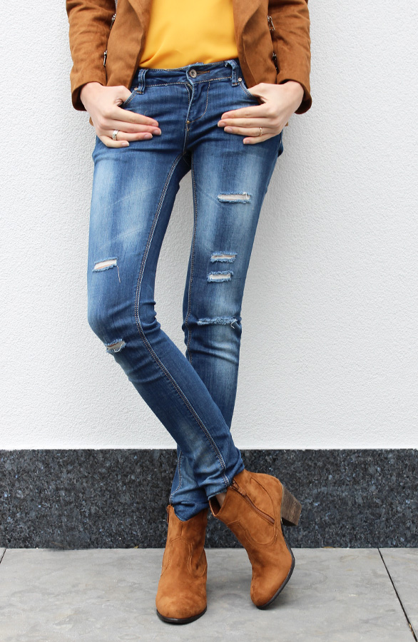 Suede Booties Cognac – shoparchief, foto 2