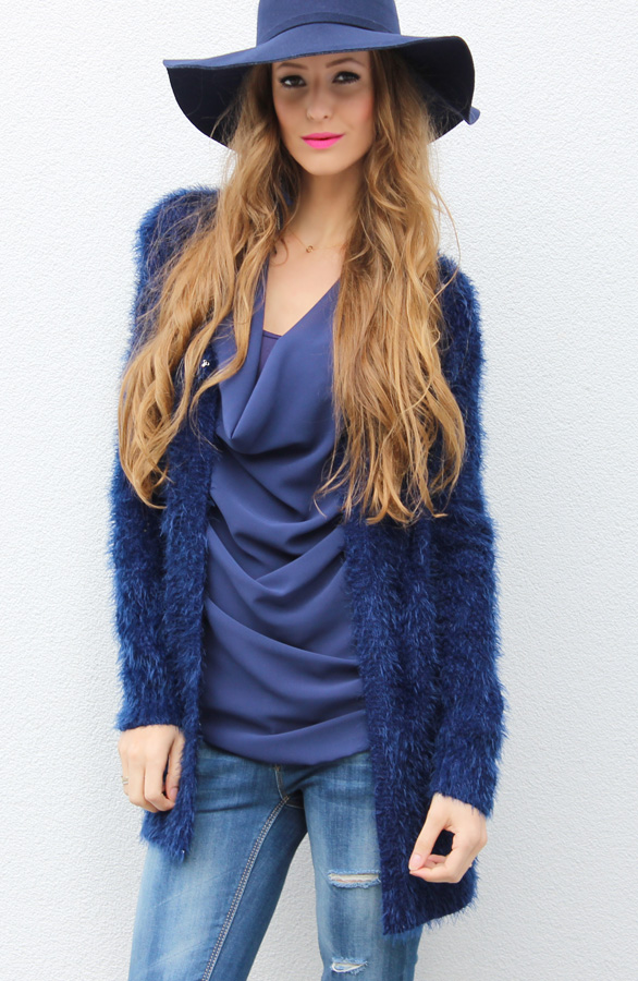 Fluffy Cardigan Kobalt – shoparchief, foto 6