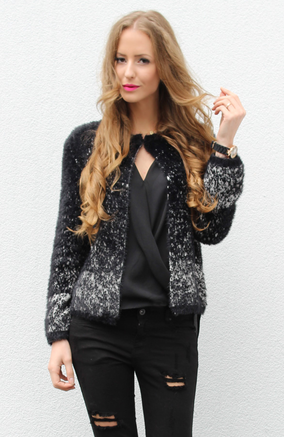 Cute Spot Cardigan Black – shoparchief, foto 2