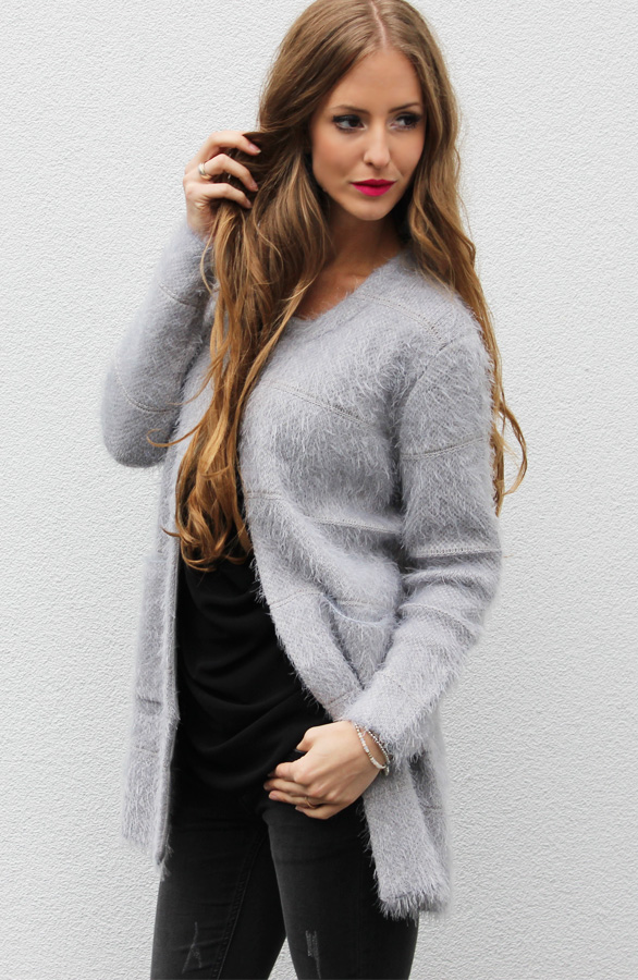 Fluffy Cardigan Grey – shoparchief, foto 5