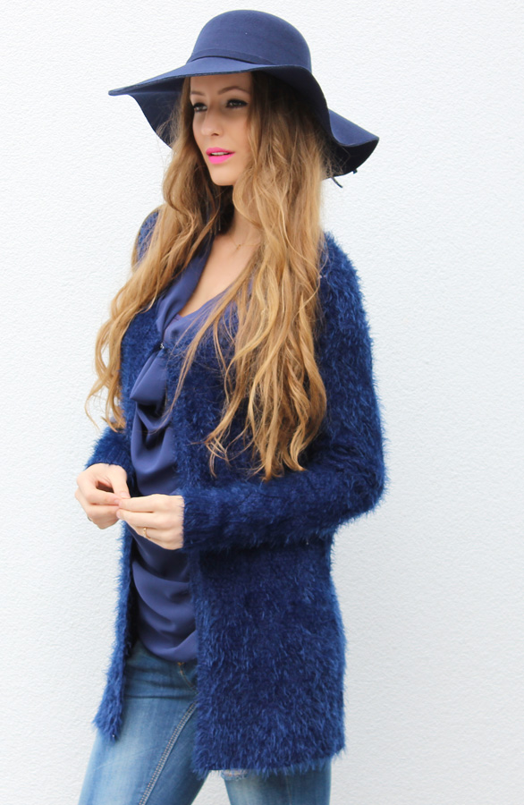 Fluffy Cardigan Kobalt – shoparchief, foto 4