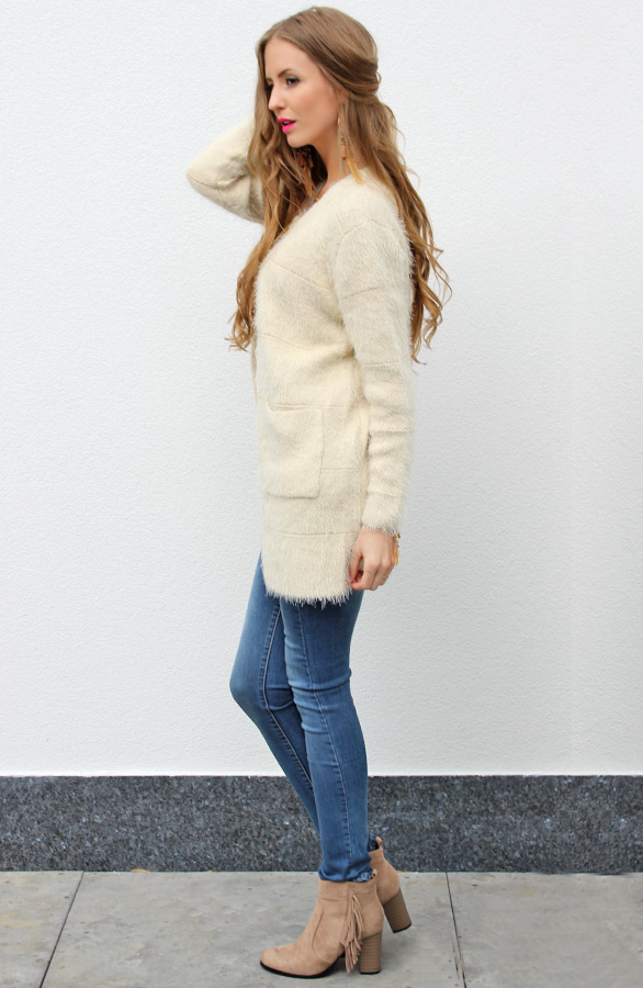 Fluffy Cardigan Cream – shoparchief, foto 3