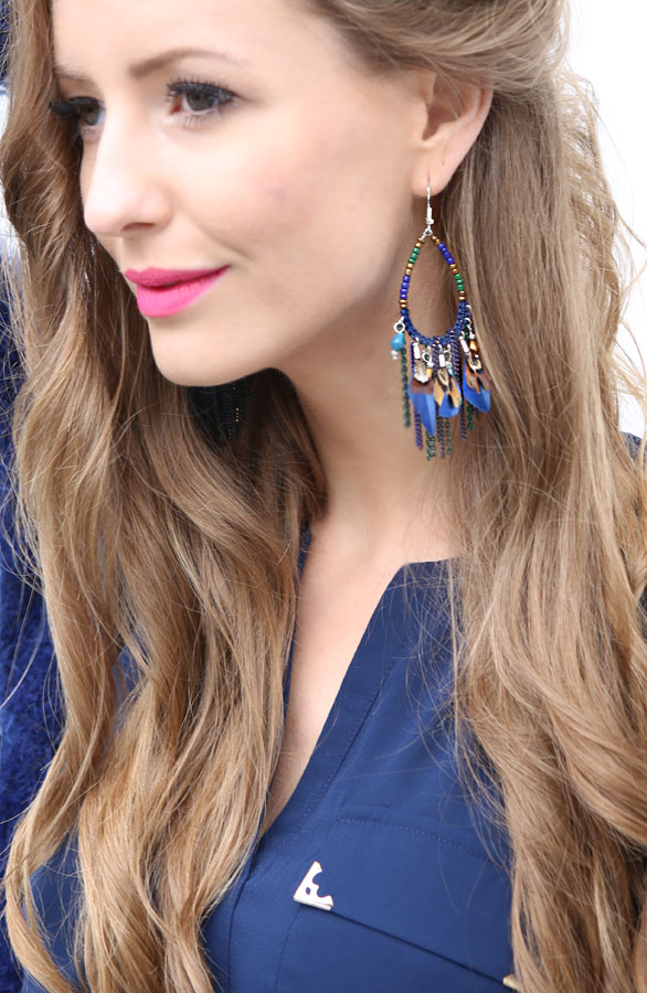 Feather Oorbel Navy – shoparchief, foto 2
