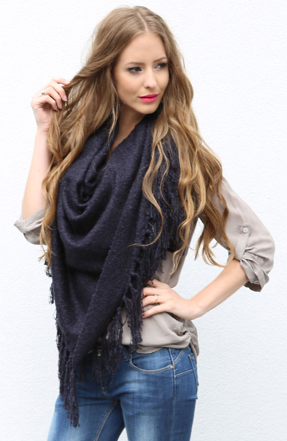 Soft Fringes Sjaal Navy 2.0 – shoparchief, foto 5