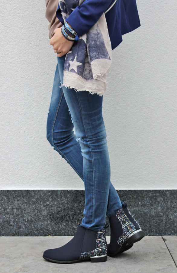 Tweed Booties Blue – shoparchief, foto 3