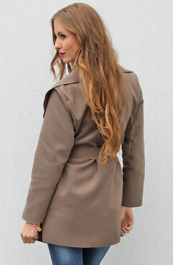 Short Dream Coat Taupe – shoparchief, foto 4