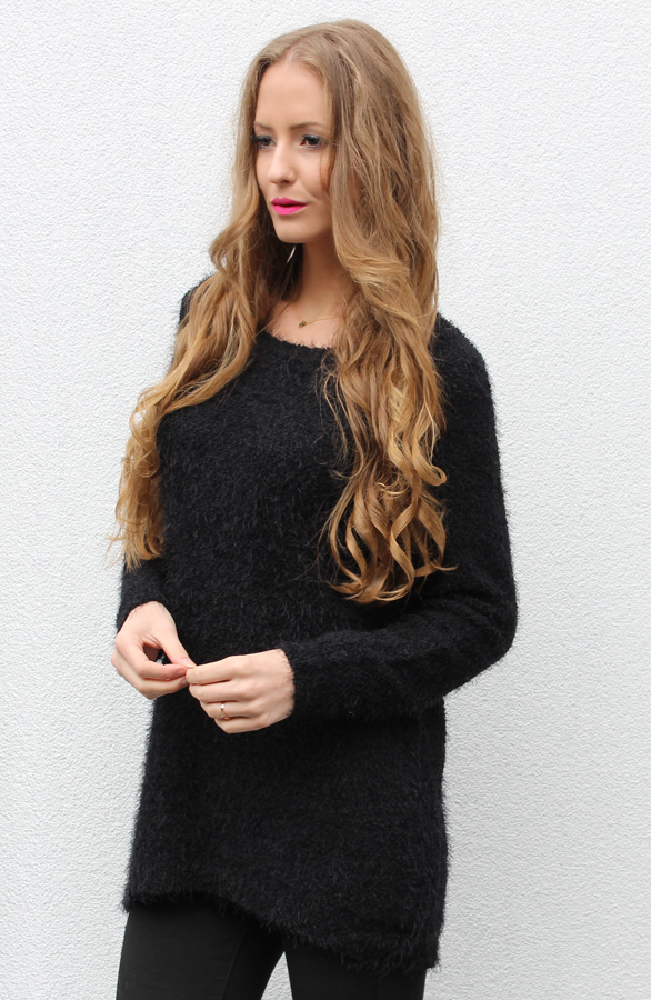 Soft Fluffy Sweater Black – shoparchief, foto 5