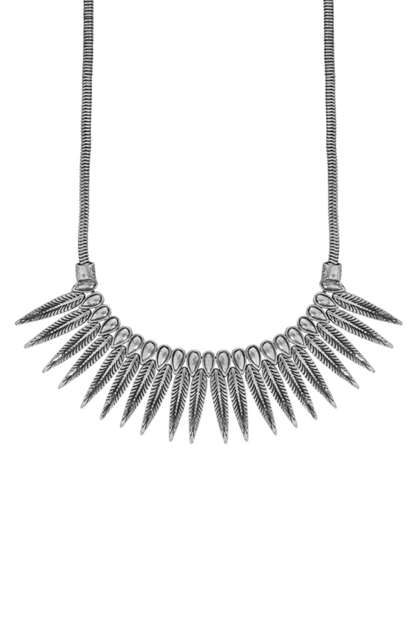 Boho Feather Necklace Silver – shoparchief