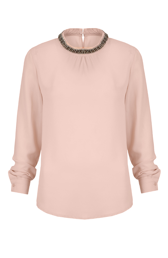 Exclusive Beads Blouse Peach – shoparchief