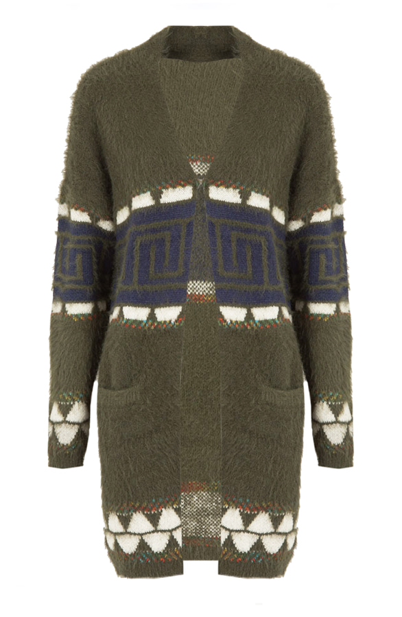 Luxury Aztec Cardigan Army – shoparchief