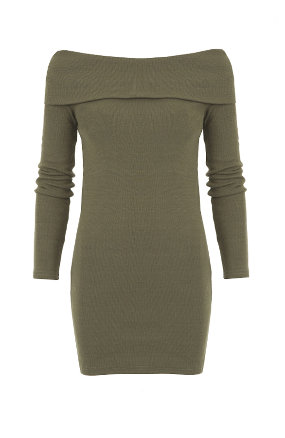 Off Shoulder Sweater Khaki – shoparchief