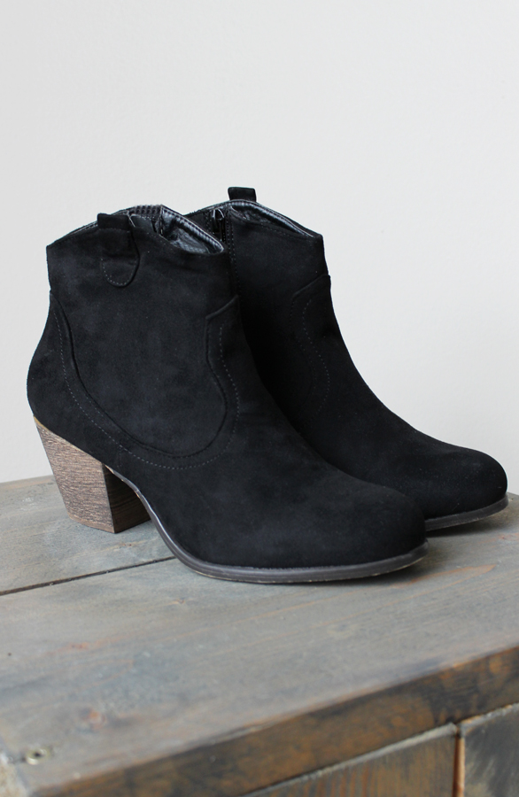 Suede Booties Black – shoparchief, foto 2