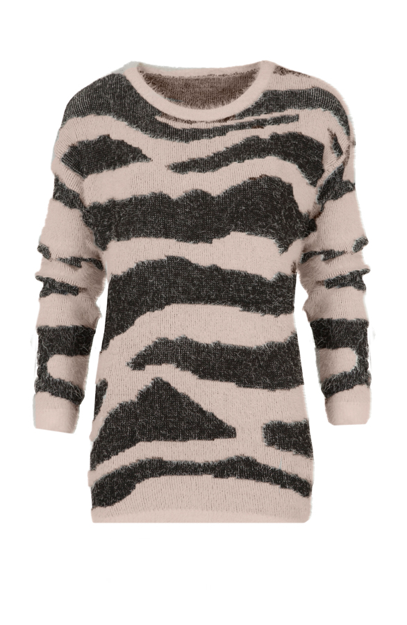 Zebra Sweater Taupe – shoparchief