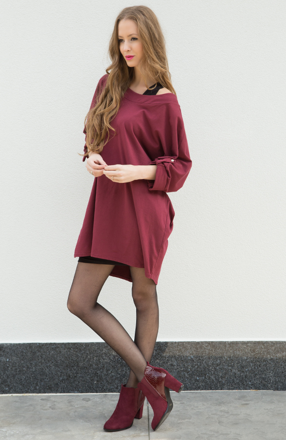 Oversized Tuniek Bordeaux – shoparchief, foto 4