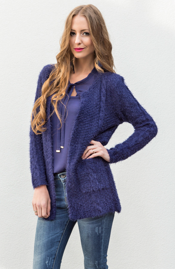 Fluff Me Up Kobalt Cardigan – shoparchief, foto 5