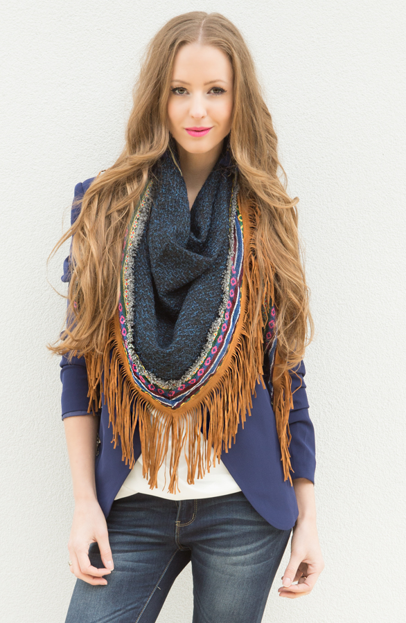 Bohemian Fringe Sjaal Blue 2.0 – shoparchief, foto 5