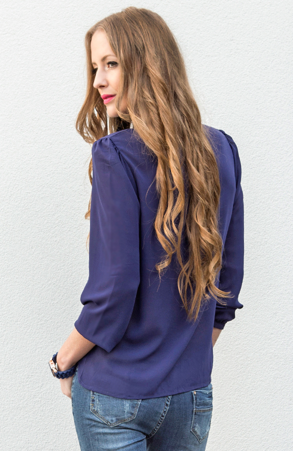 Bow Blouse Kobalt – shoparchief, foto 6