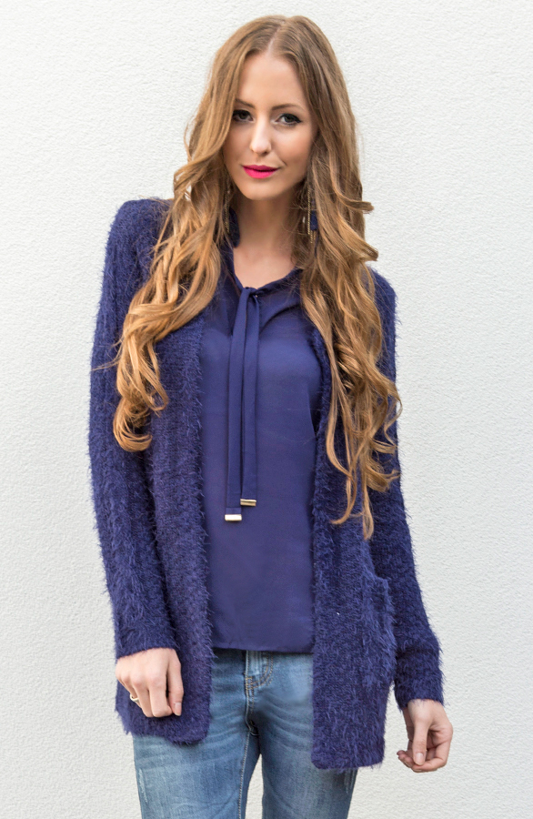 Fluff Me Up Kobalt Cardigan – shoparchief, foto 4