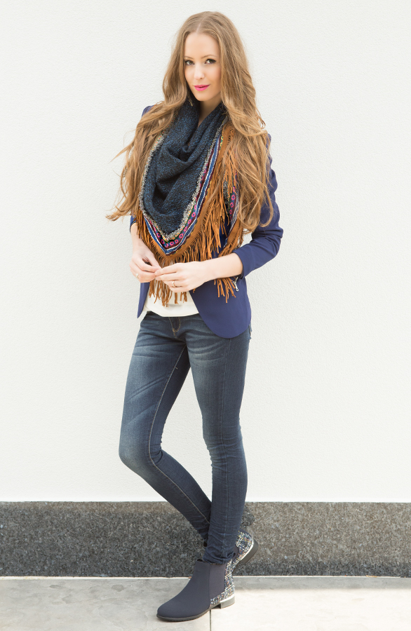 Bohemian Fringe Sjaal Blue 2.0 – shoparchief, foto 6