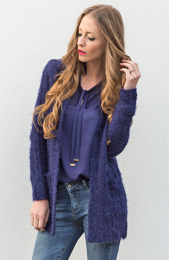 Fluff Me Up Kobalt Cardigan – shoparchief, foto 3