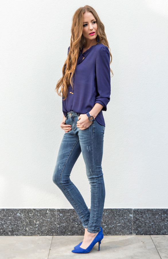 Bow Blouse Kobalt – shoparchief, foto 4