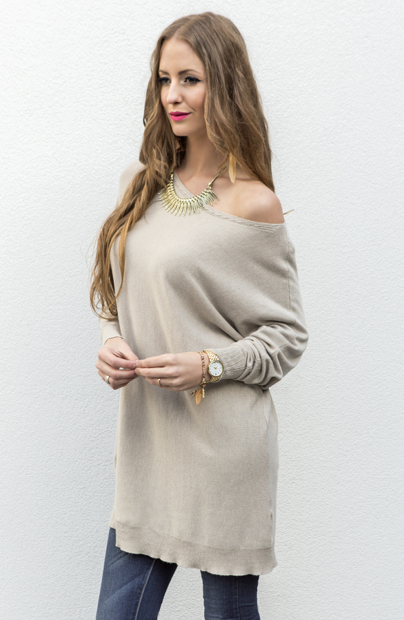 Oversized Tuniek Woven Beige – shoparchief, foto 2