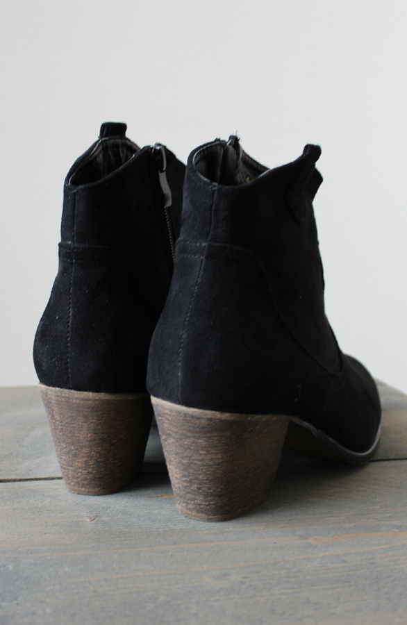 Suede Booties Black – shoparchief, foto 3
