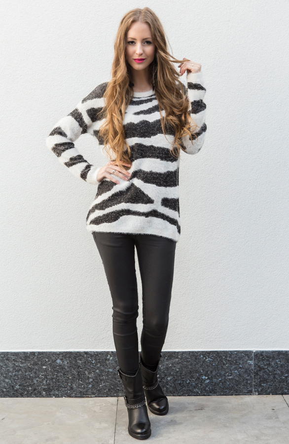 Zebra Sweater Creme – shoparchief, foto 4