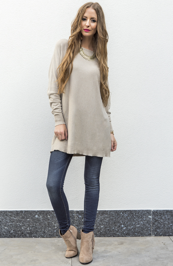 Oversized Tuniek Woven Beige – shoparchief, foto 3