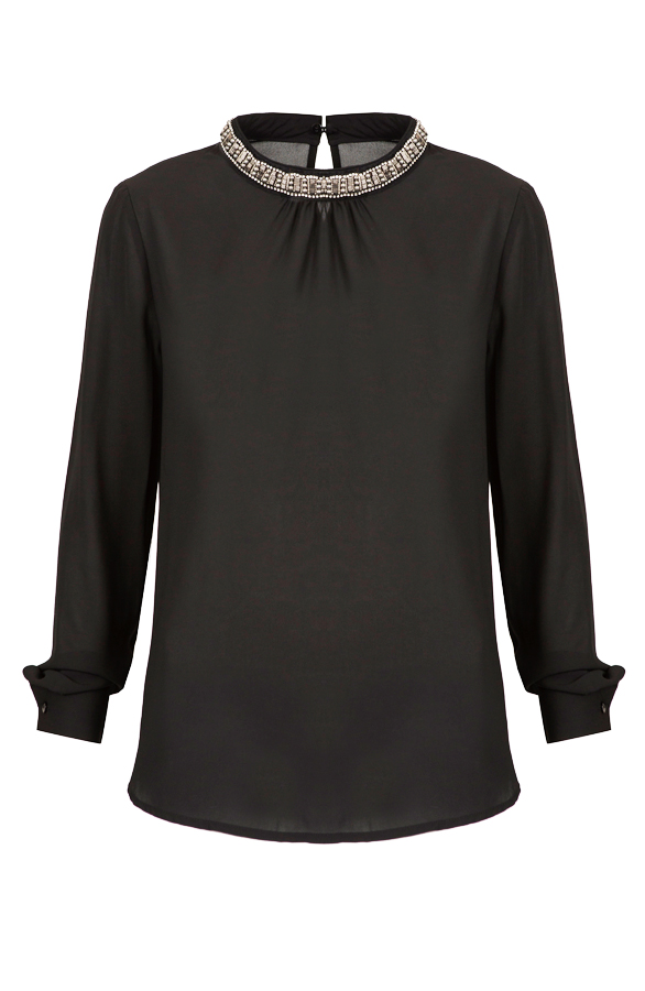 Exclusive Beads Blouse Black – shoparchief