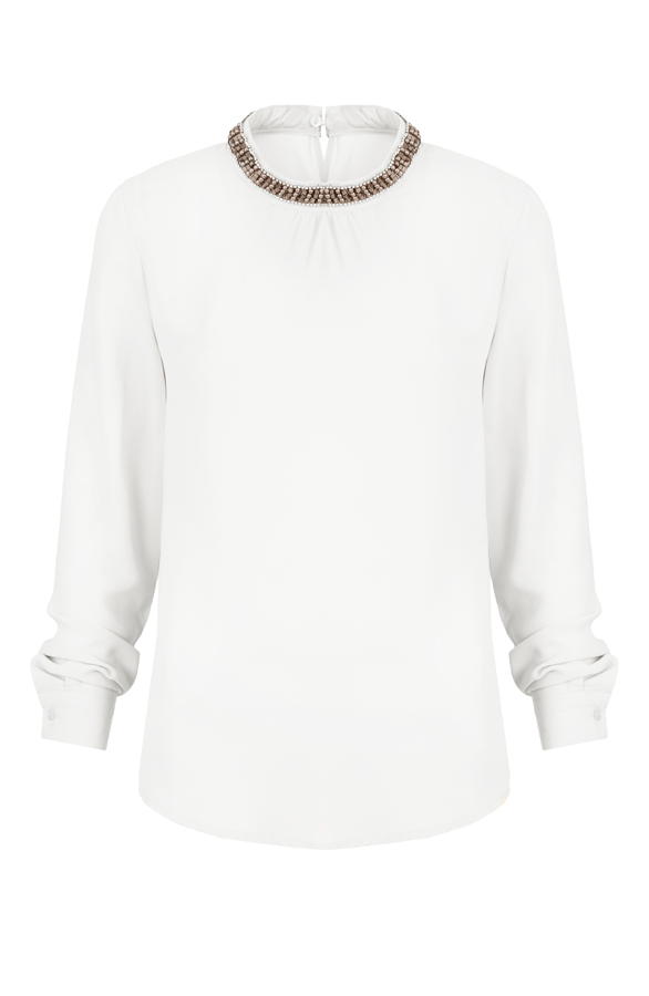 Exclusive Beads Blouse Creme – shoparchief