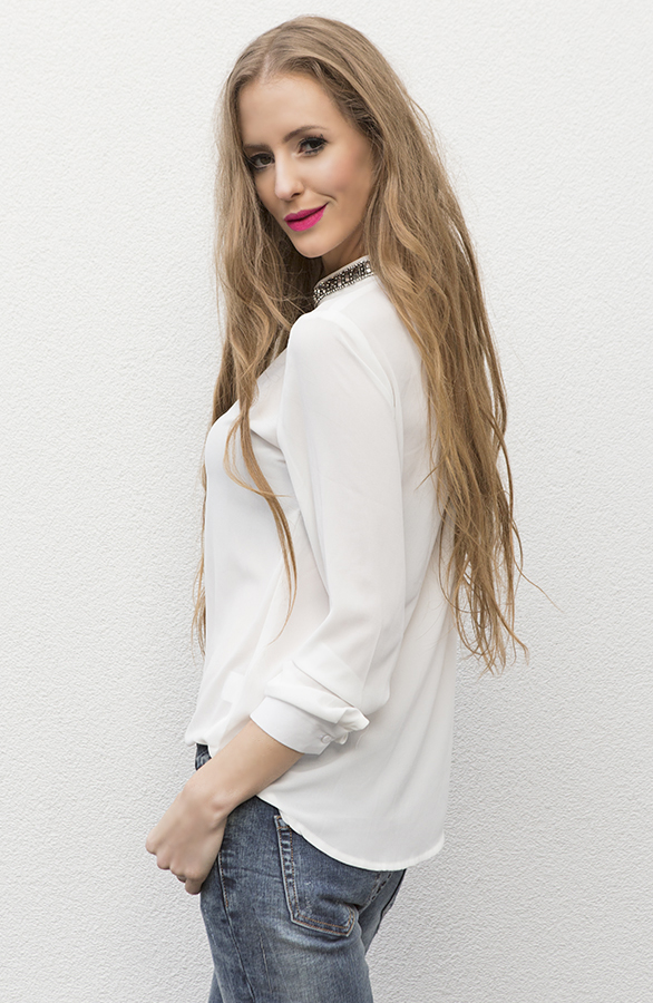 Exclusive Beads Blouse Creme – shoparchief, foto 4