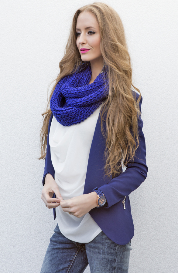 Kobalt Cowl Sjaal – shoparchief, foto 4