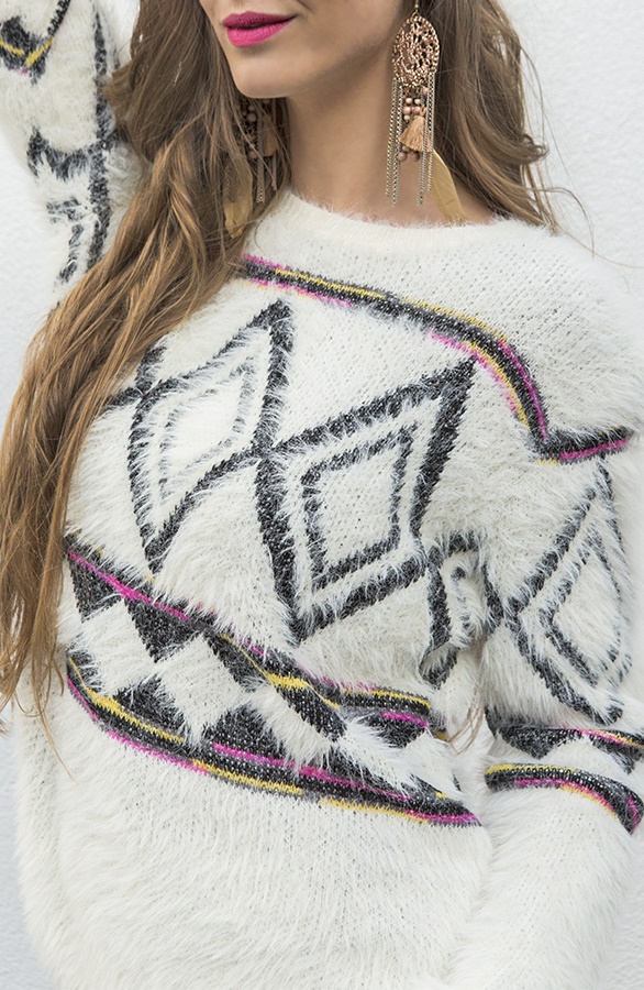 Aztec Trui Creme Fuchsia – shoparchief, foto 6