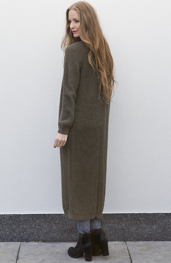 Long Cable Cardigan Green – shoparchief, foto 5