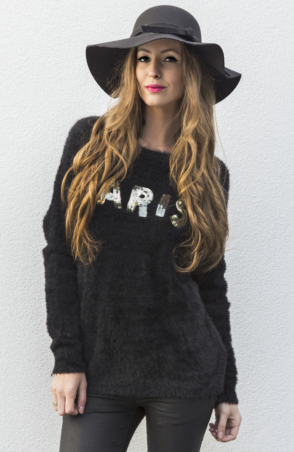 Fluffy Paris Trui Black – shoparchief, foto 3