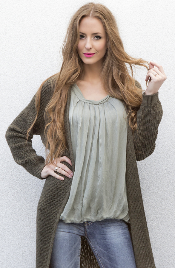 100% Silk Green Top – shoparchief, foto 2