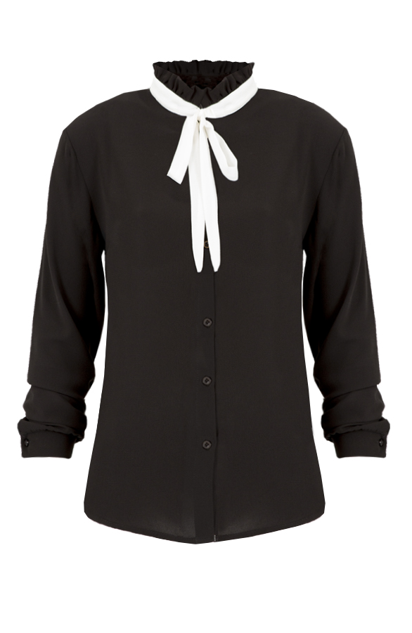 Bow Tie Blouse Black – shoparchief